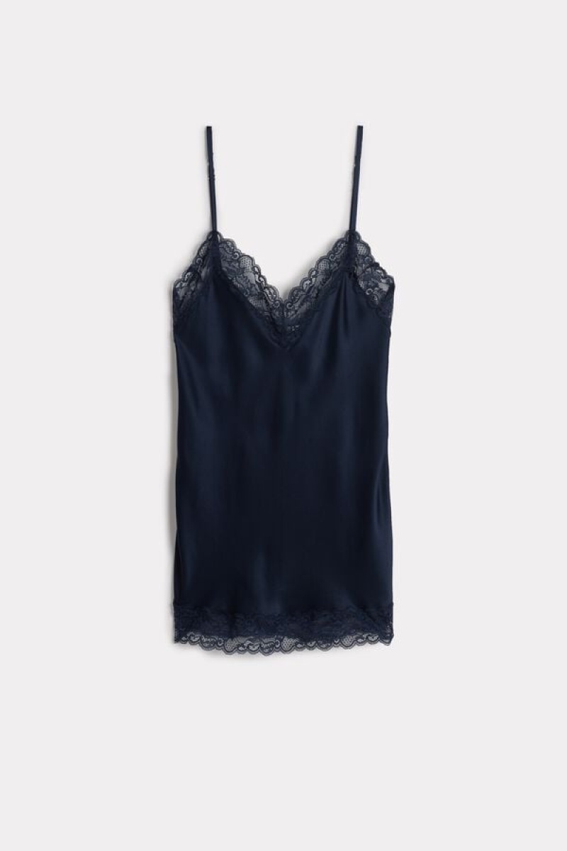 Intimissimi Kanten and Silk Top Blauw | TBEWZ21822